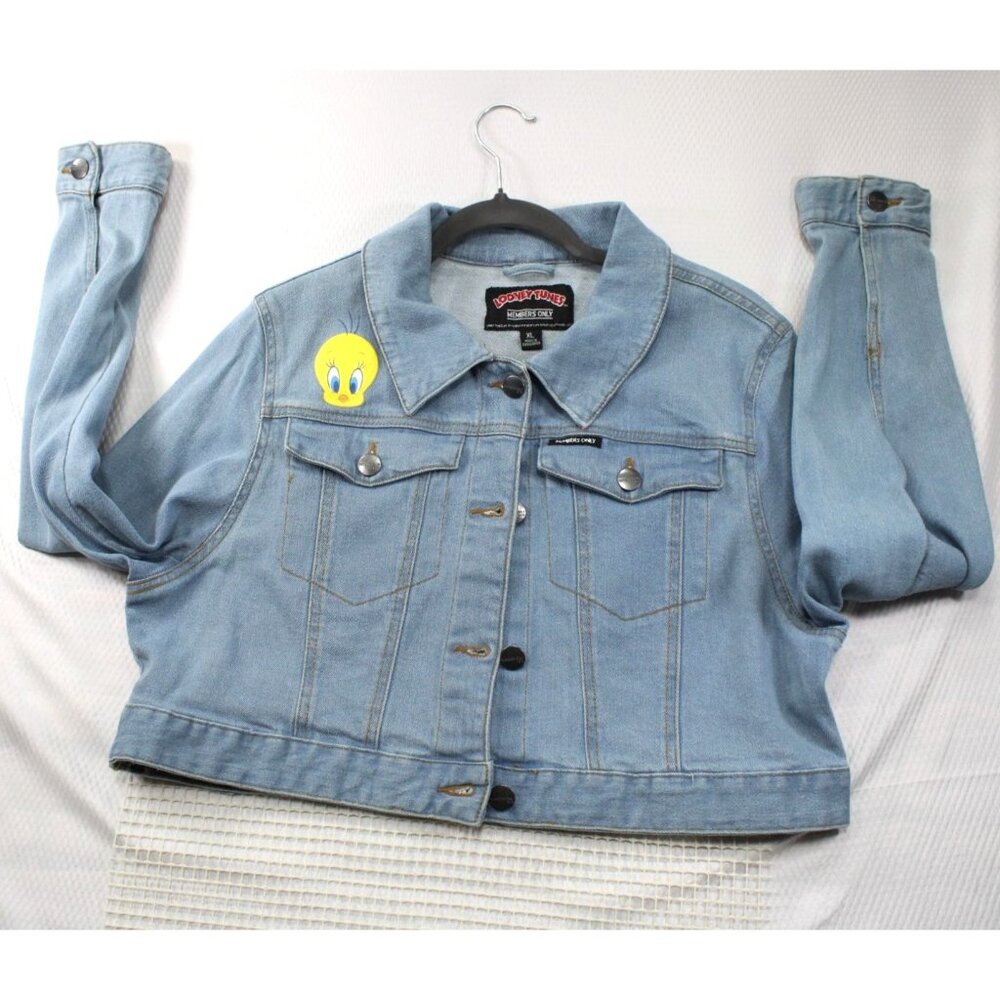 Looney Tunes Members Only Tweety & Sylvester Denim Jacket XL